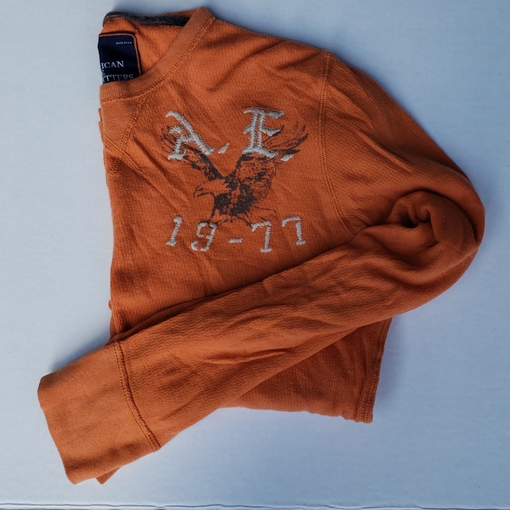 American Eagle Long Sleeve Orange Shirt